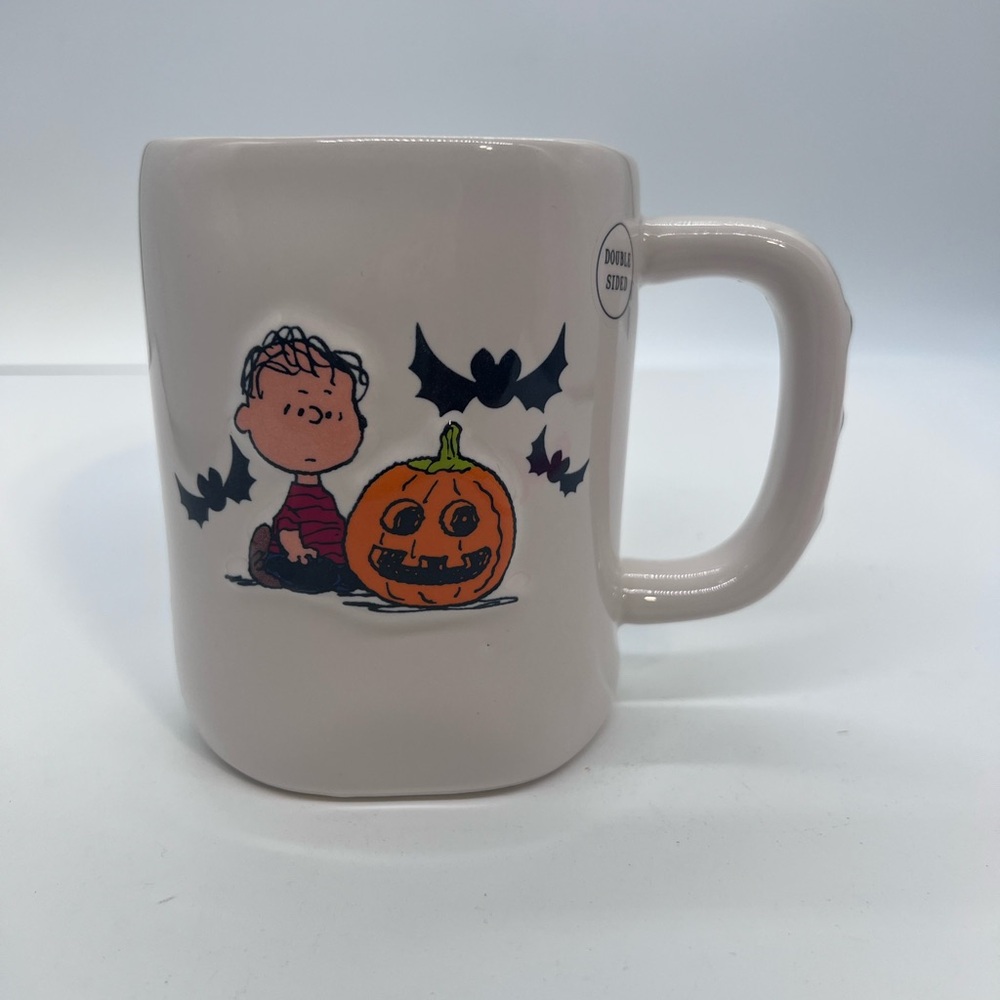 Peanuts & Rae Dunn Linus Halloween Pumpkin Ceramic Mug - White